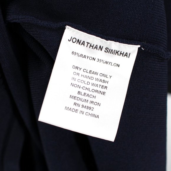 Jonathan Simkhai Navy Blue Knit White Design Contrast Stitch Dress Small NEW - Picture 8 of 8
